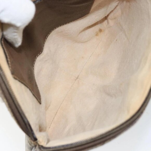 GUCCI GG Supreme Web Sherry Line Bag PVC Beige Gold - Picture 14 of 15